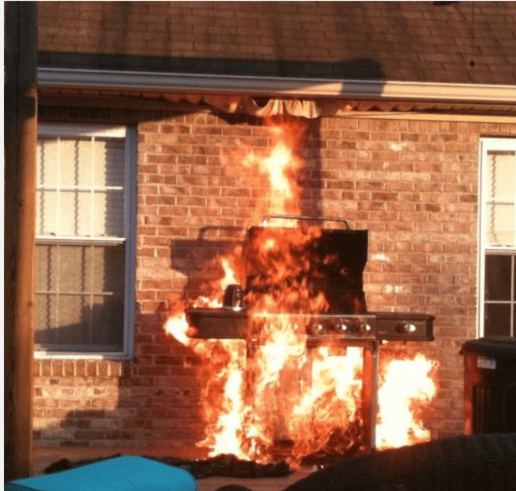 Grill Fire Next to house